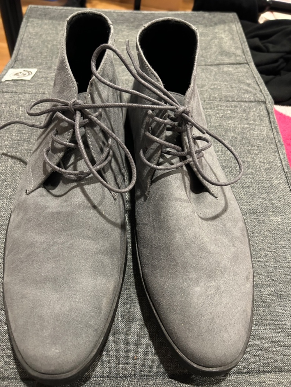 Alfani Barret Men's Gray Suede Lace-Up Chukka Boots